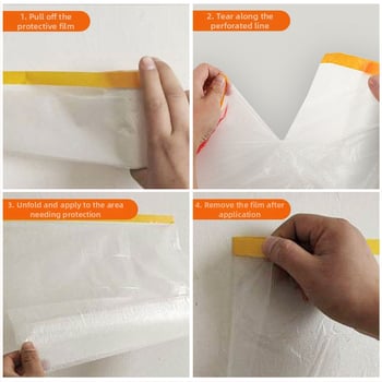 PE Διαφανές Φιλμ Μάσκας κατά της σκόνης – Πλαστική Υπόστρωση, Κολλά υψηλής ιξώδους, Ισχυρή Διαφάνεια, Για Οικιακή Χρήση, Διακόσμηση και Επιδιορθώσεις Αυτοκινήτων