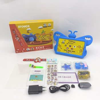 Androidos gyerek tabletta MTK négymagos processzorral 1,3 GHz, 1 GB flash tárhely, kettős kamera, Bluetooth-támogatás