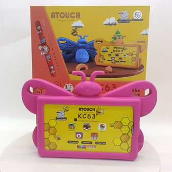 Androidos gyerek tabletta MTK négymagos processzorral 1,3 GHz, 1 GB flash tárhely, kettős kamera, Bluetooth-támogatás