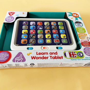 Παιδικό ταμπλετ εκμάθησης με ανάγνωση και ακρόαση, δίγλωσσο, ηλεκτρικό παιχνίδι με φλας και αίσθηση αφής, πλαστικό περίβλημα, μοντέλο E48565, για ηλικίες 4–6 ετών