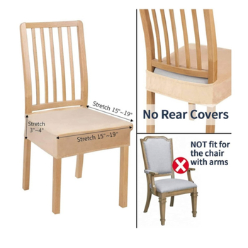 Κάλυμμα καρεκλών εστιατορίου - ελαστικό τετράγωνο κάλυμμα μαξιλαριού, Milk Silk, αντιολισθητικό, ανθεκτικό στη φθορά, προστασία από τη σκόνη, μοτίβο φυτών, αγροτικό στυλ