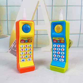 Telefon-jucărie multifuncțional pentru copii, cu bliț și muzică, din plastic, funcționează cu baterii, pentru 7–14 ani