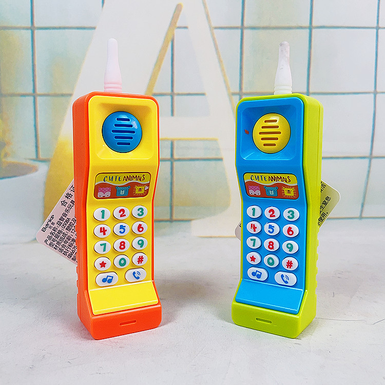 Telefon-jucărie multifuncțional pentru copii, cu bliț și muzică, din plastic, funcționează cu baterii, pentru 7–14 ani