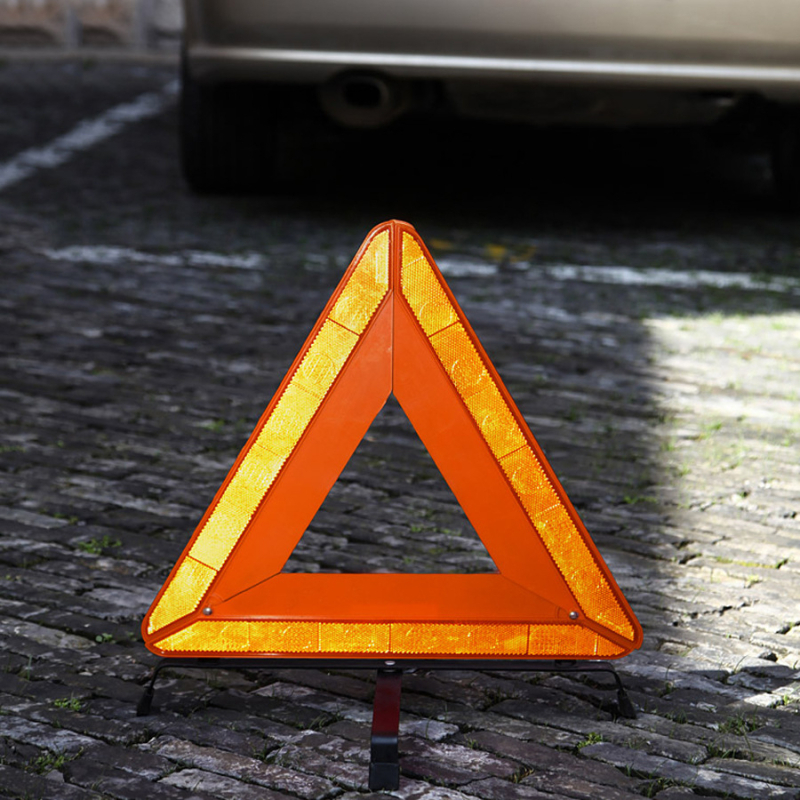 Знак за предупреждение за автомобил с сгъваем трипод, ABS пластмаса, рефлекторен, персонализируем, 12V, за автомобили