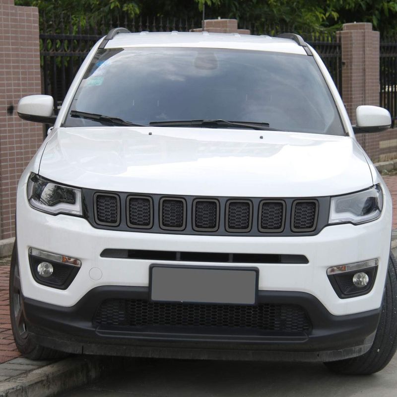 ABS Središnja rešetka s sjajnim prstenom i mrežom protiv insekata za Jeep Compass 2017–2020 (Model Xc-qcpj25)