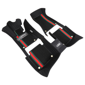 Covorașe pentru picioare din piele, complet închise, design stea, dublu strat, pentru autoturisme cu cinci locuri