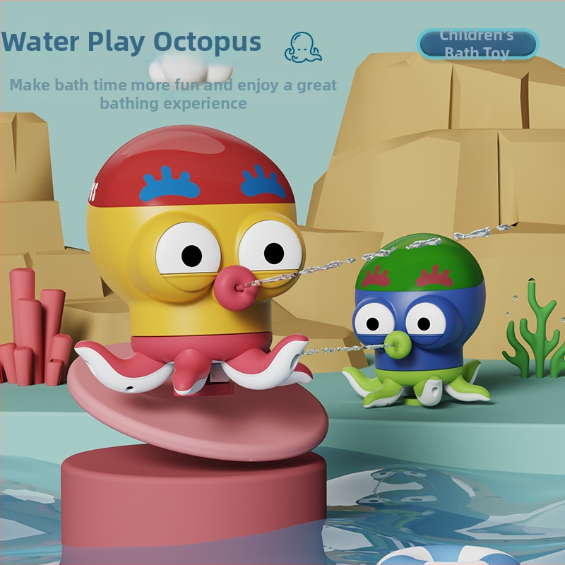 Kúpeľná hračka s chobotnicou – kreslená postavička, plastová, pre deti 3–6 rokov, chlapci a dievčatá