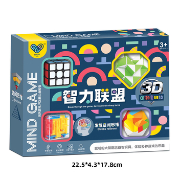 Set slagalica Luban/Luban Lock - labirint i Rubik-kocka stil slagalice, plastični, za djecu 4-6 godina, pakiranje u šarenoj kutiji