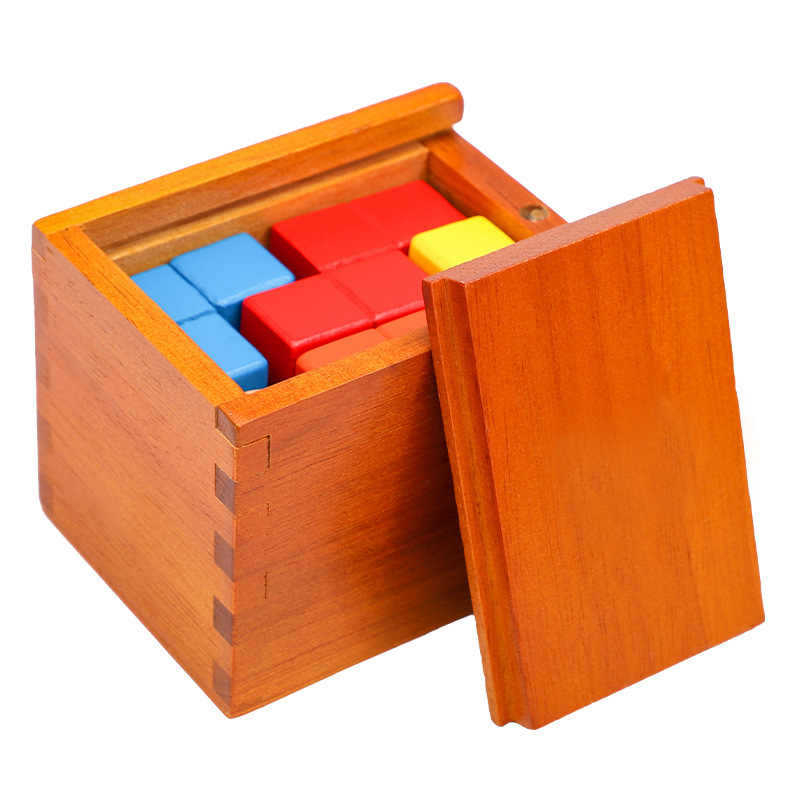 Drveni Lu Ban Lock puzzle — brain teaser za uzrast 7–14 godina, dimenzije 10×7.2×7.3 cm