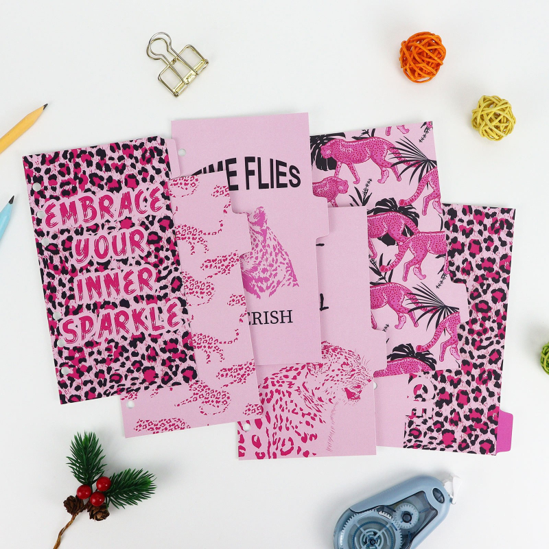 Dijeljene stranice za planer sa 6 rupa, set od 6 listova, premazane unutarnje stranice, mogućnost logotipa