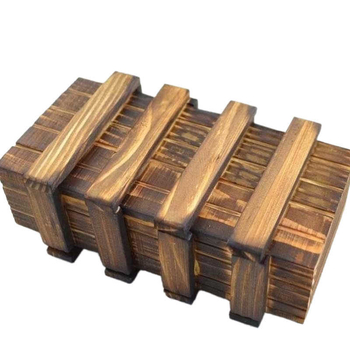 Drvena puzzle kutija s tri otvora Kongming/Luban Lock – vježbanje ručne spretnosti, blister pakiranje, podrijetlo Zhejiang