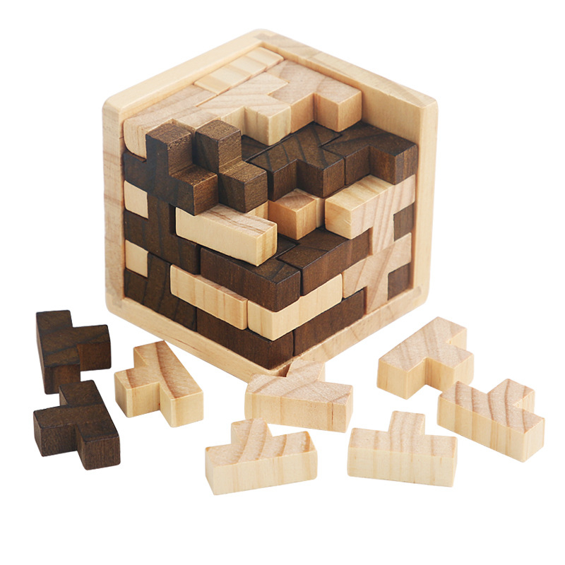 Drveni Kongming/Luban lock puzzle za djecu – klasična zagonetka otključavanja, DIY kompatibilno, uzrast 7–14 godina