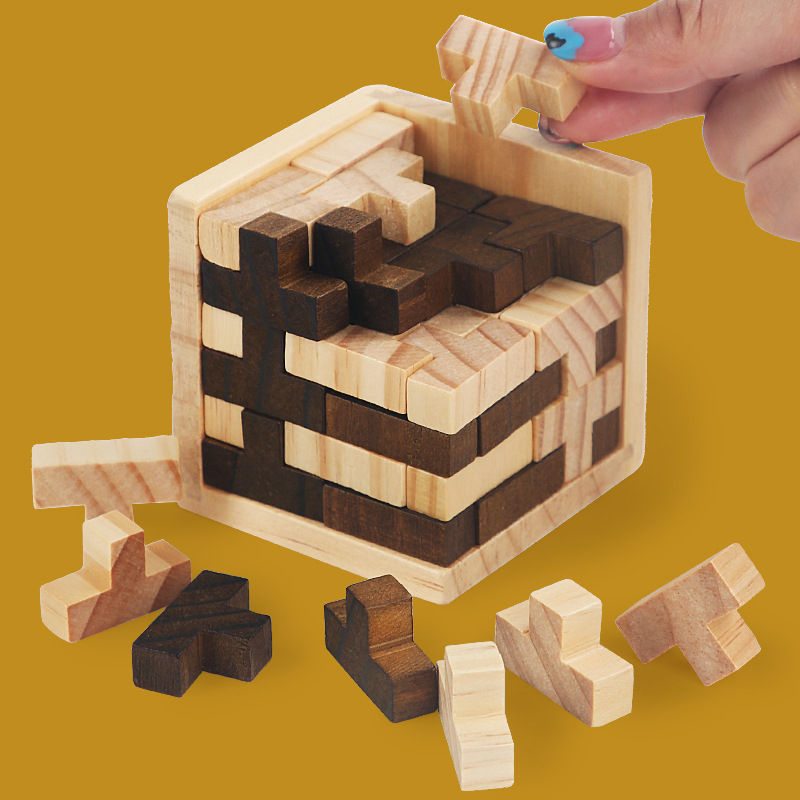 Drveni Kongming/Luban lock puzzle za djecu – klasična zagonetka otključavanja, DIY kompatibilno, uzrast 7–14 godina