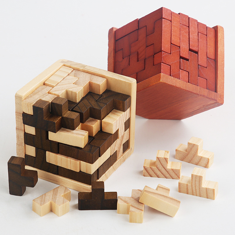 Drveni Kongming/Luban lock puzzle za djecu – klasična zagonetka otključavanja, DIY kompatibilno, uzrast 7–14 godina