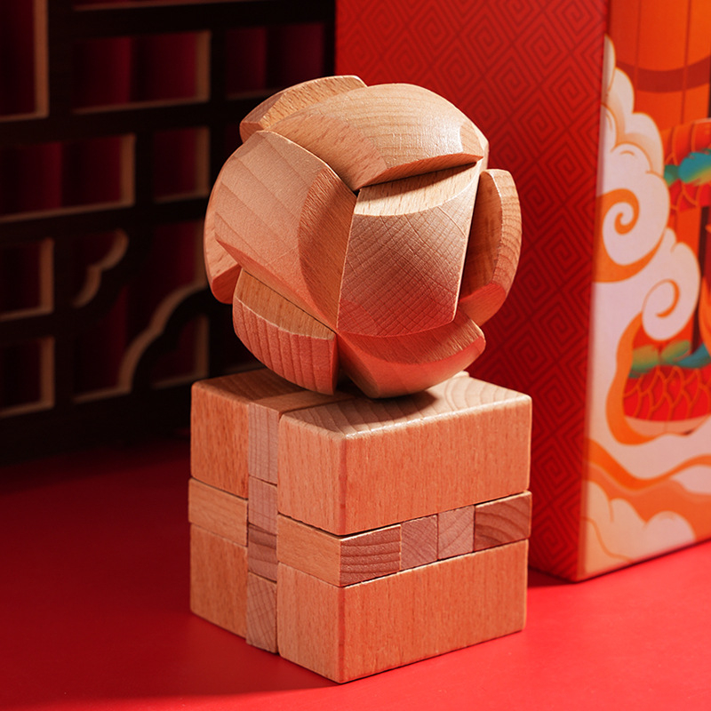 Drveni Kongming Lock/Luban Lock puzzle set za djecu 7–14 godina, komplet edukativna igra