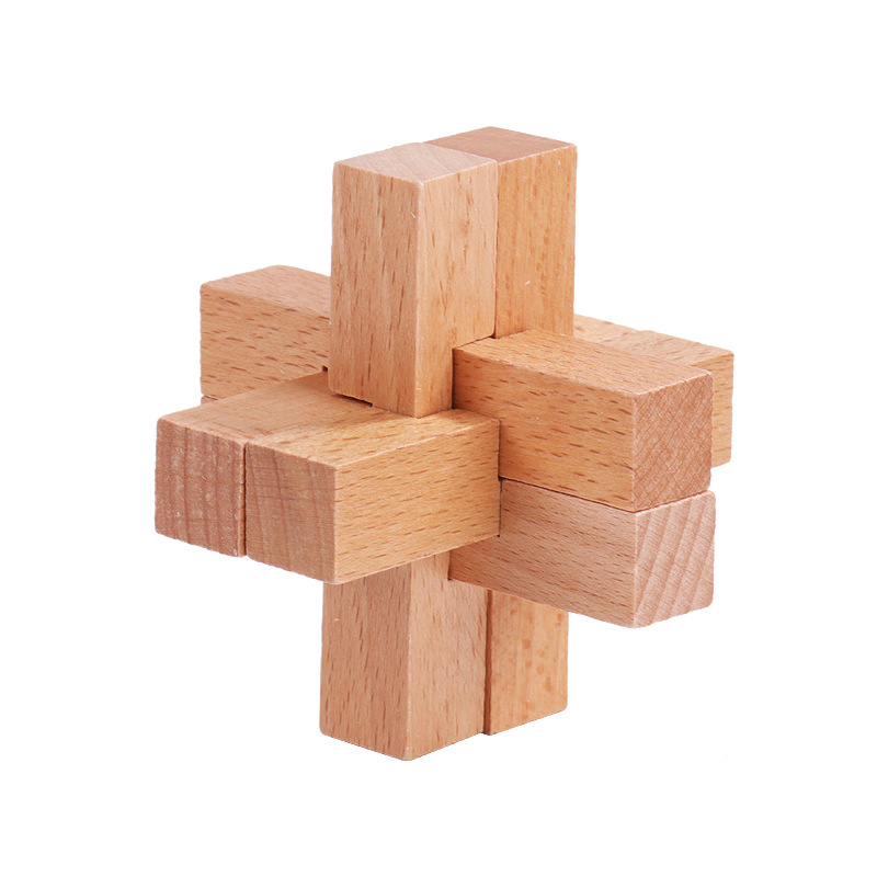 Drveni Kongming Lock/Luban Lock puzzle set za djecu 7–14 godina, komplet edukativna igra