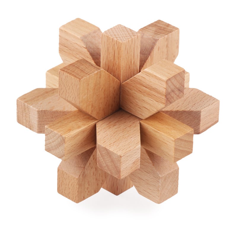 Fából készült Kongming záras logikai játék a gyűrű kinyitására, 4–6 éves gyermekeknek, márka Sf, termékkód Oy-363