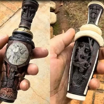 Zov za patke Hunter's Legacy – ručno izrađen, smola; model Wood Xin-50; originalni dizajn; karikaturan izgled; glazbena kutija