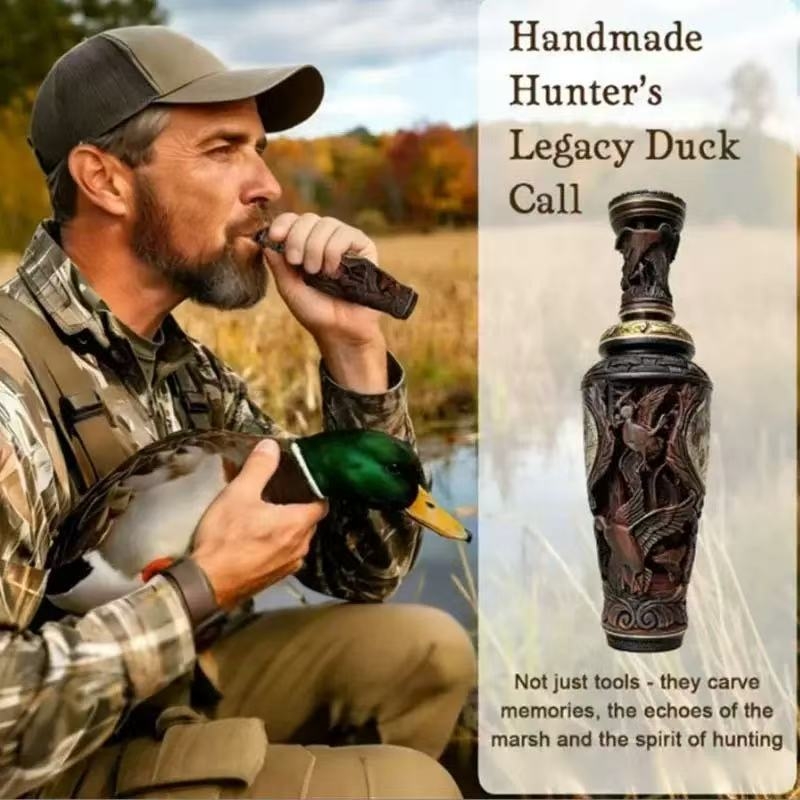 Zov za patke Hunter's Legacy – ručno izrađen, smola; model Wood Xin-50; originalni dizajn; karikaturan izgled; glazbena kutija
