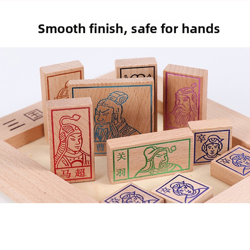 Drveni Kongming lock puzzle – dizajn Tri kraljevstva Huarong Road, spreman za DIY, za uzrast 7–14 godina.