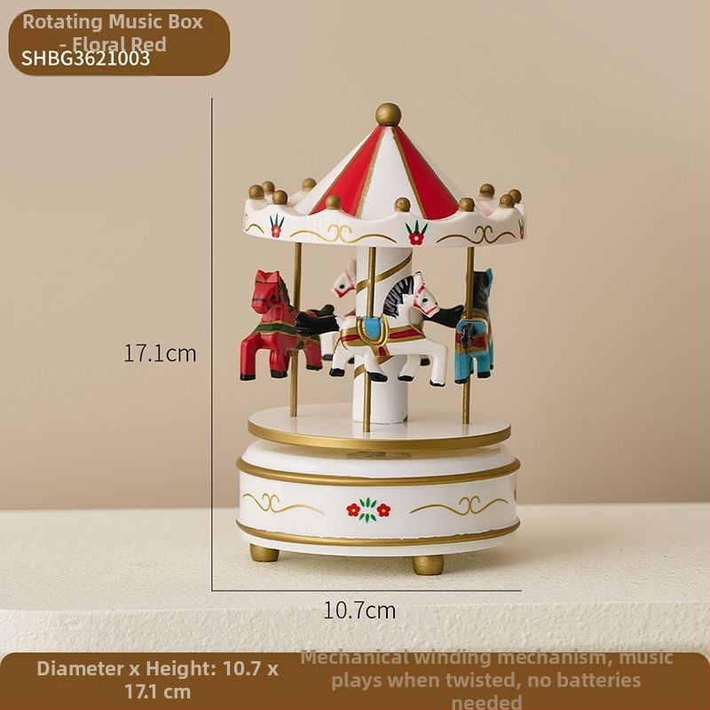 Καρουσέλ μουσικό κουτί — πλαστική κατασκευή, απλός και μοντέρνος σχεδιασμός, ημιχειροκίνητος μηχανισμός