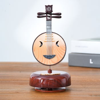 Κουτί μουσικής γραφείου με περιστρεφόμενο σαξόφωνο και άρπα, λογοτεχνικά-κλασικό στυλ, πλαστικό, βαμμένο, χύτευση με έγχυση