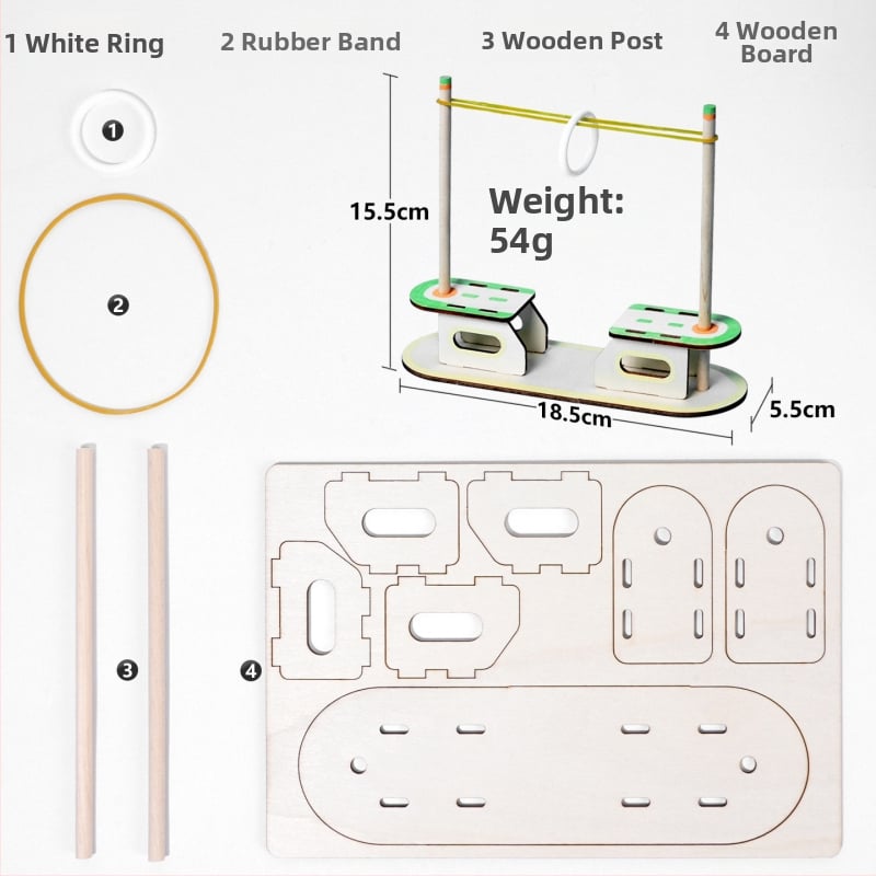Oktatási fizika kirakós készlet – fa, DIY, elektromos, 7–14 éveseknek, uniszex