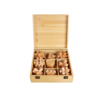 Kongming Lock drveni set od devet dijelova – edukativna igra za djecu 4–6 godina