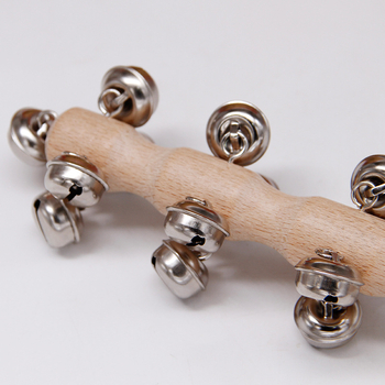 Clopot de mână din lemn cu 13 clopoței pentru învățarea Orff – instrument muzical pentru copii, grădiniță