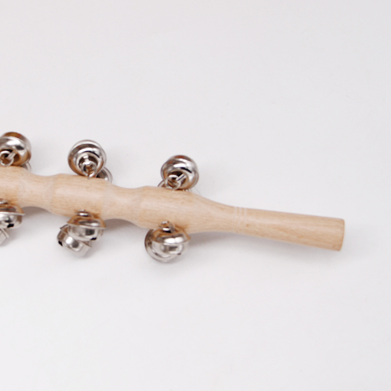 Clopot de mână din lemn cu 13 clopoței pentru învățarea Orff – instrument muzical pentru copii, grădiniță