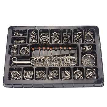 Puzzle s lancem od devet veza, set od 20 komada – metalna legura, relaksacija za djecu 7–14 godina