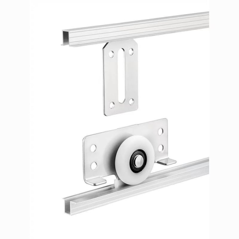 Hliníková zliatina — súprava koľajní pre posuvné dvere s hornou a dolnou koľajou (Model B77) pre šatník — moderný minimalistický štýl