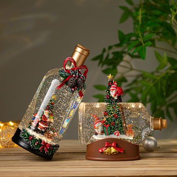 Glazbena kutija s LED snježnom kuglom – Oberly, plastika, moderni stil, oslikano i gravirano