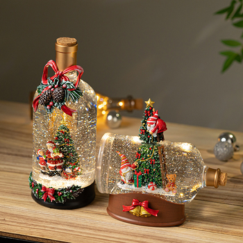 Glazbena kutija s LED snježnom kuglom – Oberly, plastika, moderni stil, oslikano i gravirano