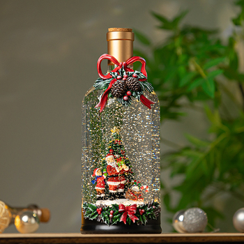 Glazbena kutija s LED snježnom kuglom – Oberly, plastika, moderni stil, oslikano i gravirano