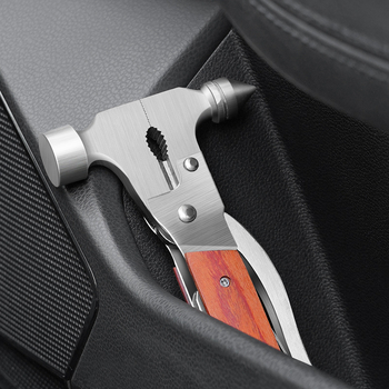 CHISHAN ciocan de siguranță auto din oțel inoxidabil — ciocan de spargere geamuri cu cuțit de tăiere, instrument de salvare în urgențe, 390 g