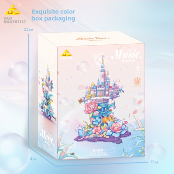 Kazi 81137 Set građevinskih blokova s temom cvjetnog dvorca princeze – ABS plastika, 200–400 komada, DIY, za uzrast 7–14 godina, 0,8 kg