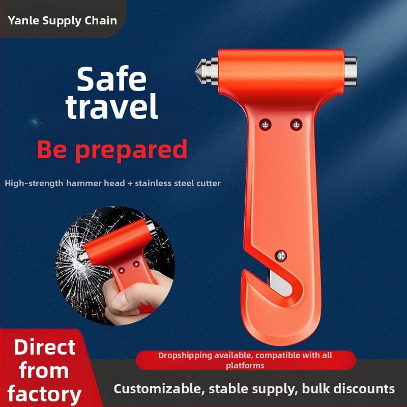 Cioc de spargere a geamurilor auto, portabil, din oțel inoxidabil, instrument de siguranță auto, multifuncțional