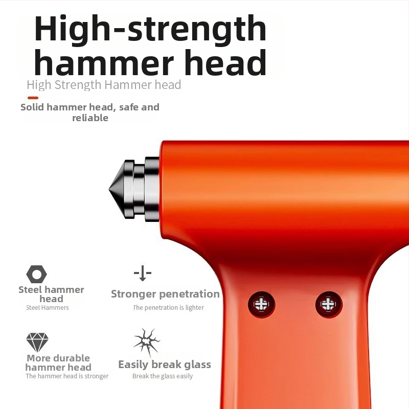 Cioc de spargere a geamurilor auto, portabil, din oțel inoxidabil, instrument de siguranță auto, multifuncțional