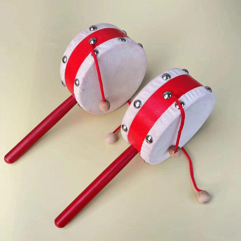 Tamburin za djecu — Orffov glazbeni instrument, dvostrani, ovčja koža