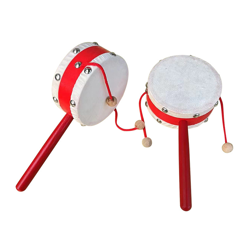 Tamburin za djecu — Orffov glazbeni instrument, dvostrani, ovčja koža