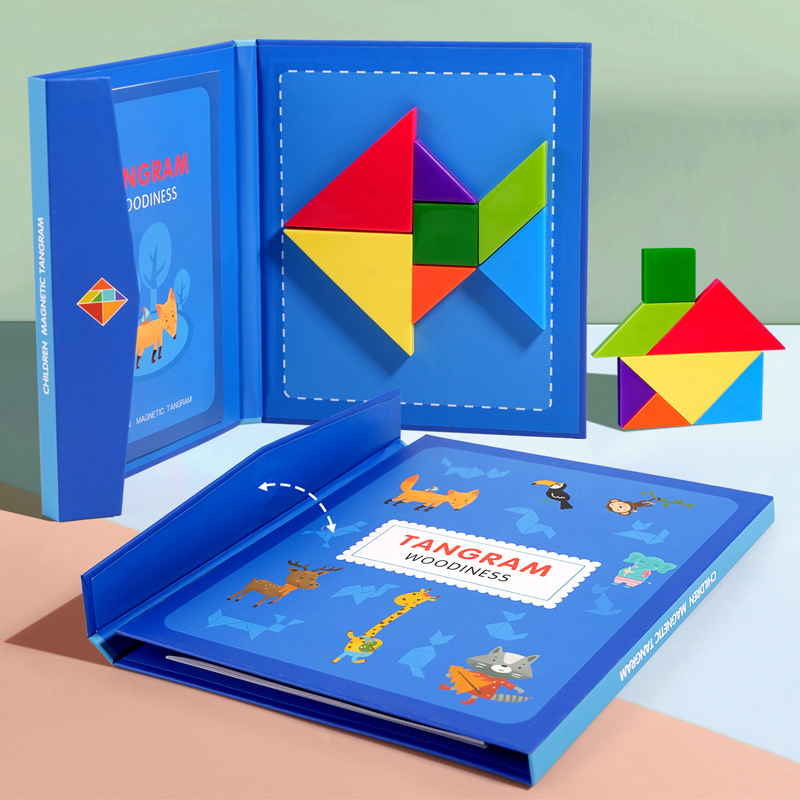 Magnetska Tangram slagalica za djecu – 3D građevinski blokovi, DIY, višestruka funkcionalnost, uzrast 4–6 godina
