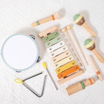 Orff hangszerkészlet gyerekeknek - faanyagú oktatási játék a kéz-szem koordináció, hallás és kreativitás fejlesztésére (4–6 évesek)