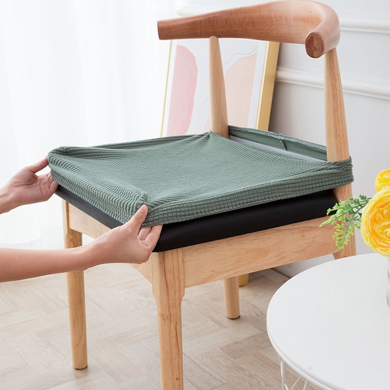 Κάλυμμα καρεκλών τραπεζαρίας από φλάνελ - ελαστικό, αντιολισθητικό, ανθεκτικό στη φθορά, ανθεκτικό στη σκόνη; μοντέρνος μινιμαλιστικός σχεδιασμός; τετράγωνο σχήμα