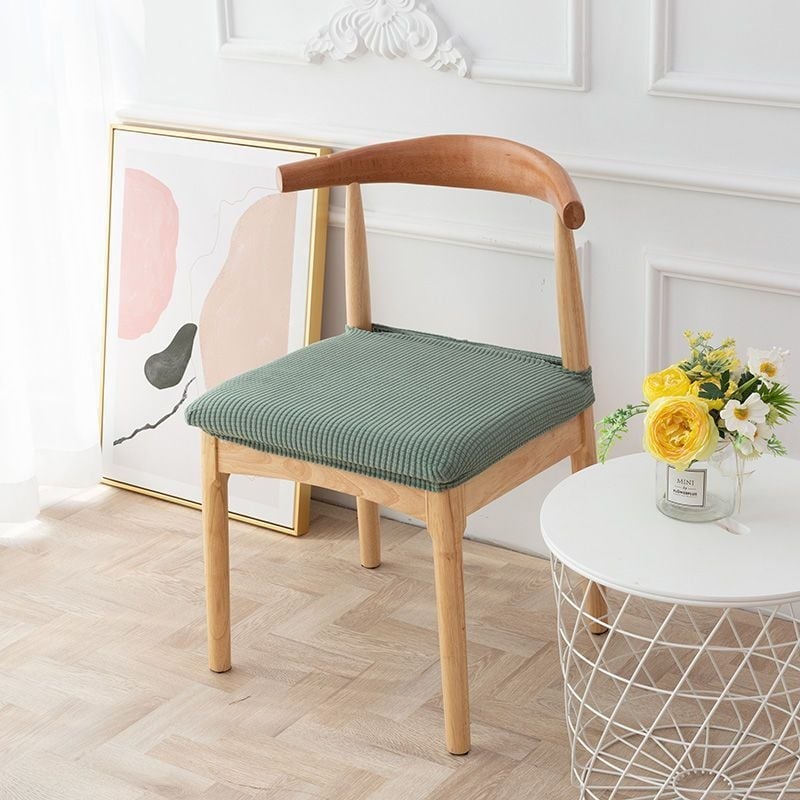 Κάλυμμα καρεκλών τραπεζαρίας από φλάνελ - ελαστικό, αντιολισθητικό, ανθεκτικό στη φθορά, ανθεκτικό στη σκόνη; μοντέρνος μινιμαλιστικός σχεδιασμός; τετράγωνο σχήμα