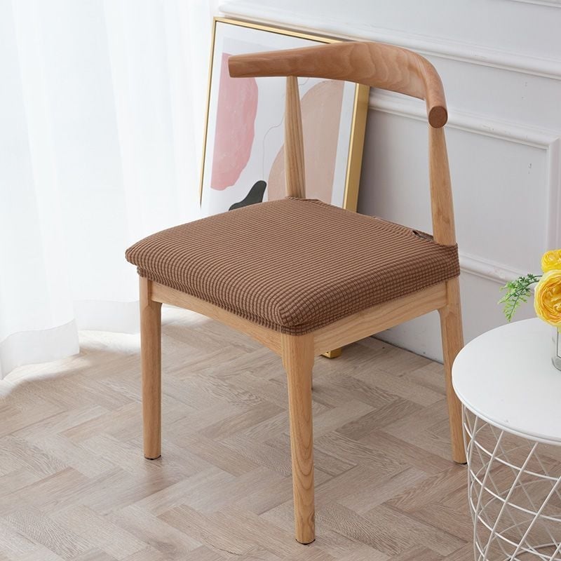 Κάλυμμα καρεκλών τραπεζαρίας από φλάνελ - ελαστικό, αντιολισθητικό, ανθεκτικό στη φθορά, ανθεκτικό στη σκόνη; μοντέρνος μινιμαλιστικός σχεδιασμός; τετράγωνο σχήμα