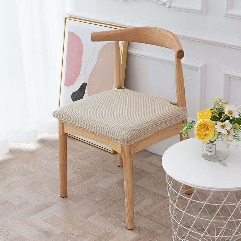 Κάλυμμα καρεκλών τραπεζαρίας από φλάνελ - ελαστικό, αντιολισθητικό, ανθεκτικό στη φθορά, ανθεκτικό στη σκόνη; μοντέρνος μινιμαλιστικός σχεδιασμός; τετράγωνο σχήμα