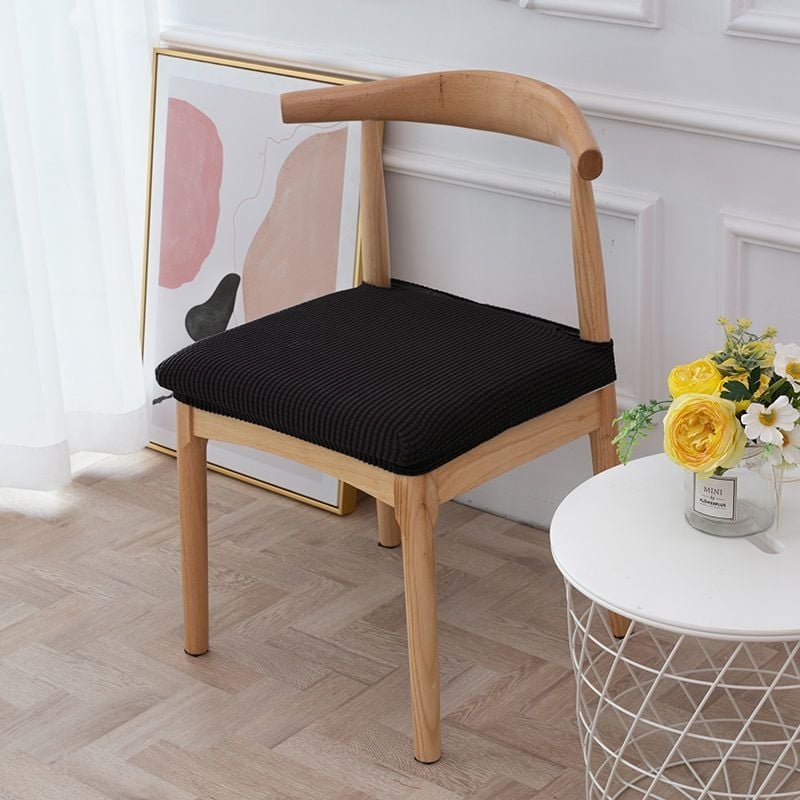 Κάλυμμα καρεκλών τραπεζαρίας από φλάνελ - ελαστικό, αντιολισθητικό, ανθεκτικό στη φθορά, ανθεκτικό στη σκόνη; μοντέρνος μινιμαλιστικός σχεδιασμός; τετράγωνο σχήμα