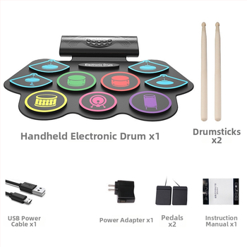 Elektrická bubnová súprava MD862MC od Ke Huixing, 9 bubnov, všetko v jednom