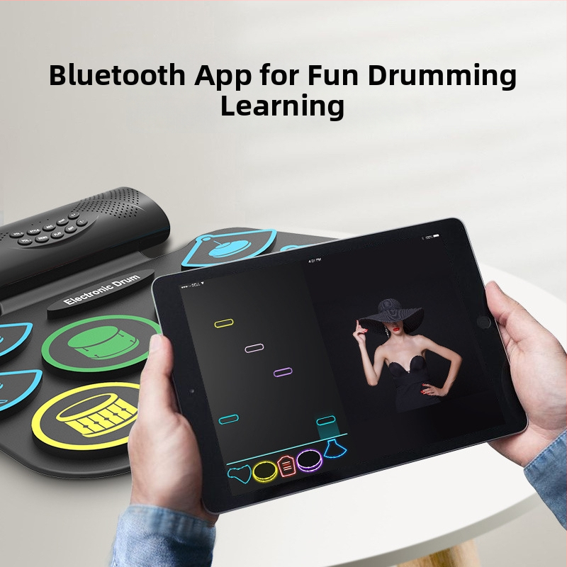 Elektrická bubnová súprava MD862MC od Ke Huixing, 9 bubnov, všetko v jednom